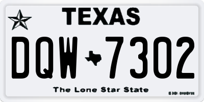 TX license plate DQW7302