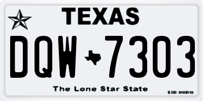 TX license plate DQW7303