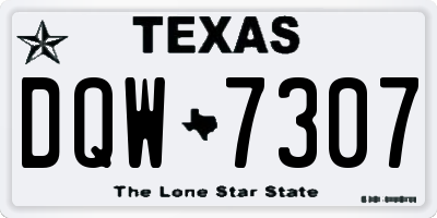TX license plate DQW7307