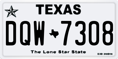 TX license plate DQW7308