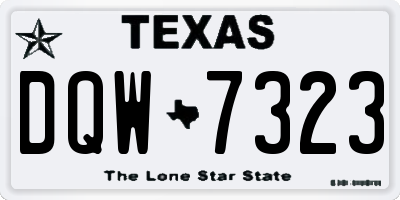 TX license plate DQW7323