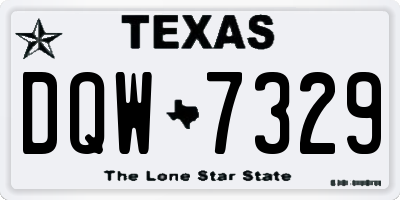 TX license plate DQW7329