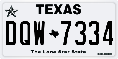 TX license plate DQW7334