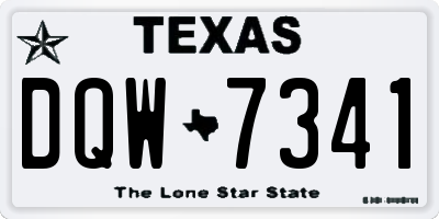 TX license plate DQW7341