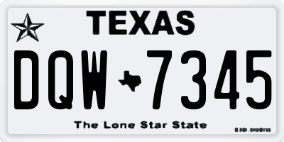TX license plate DQW7345