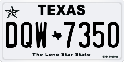 TX license plate DQW7350