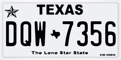 TX license plate DQW7356