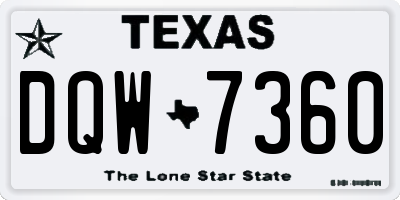 TX license plate DQW7360