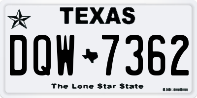 TX license plate DQW7362
