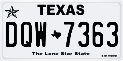 TX license plate DQW7363