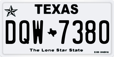 TX license plate DQW7380