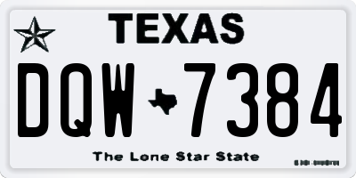 TX license plate DQW7384