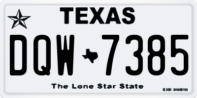 TX license plate DQW7385