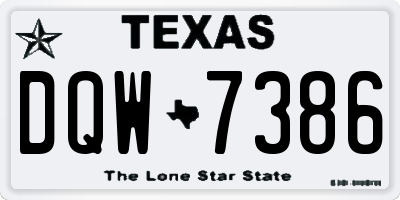 TX license plate DQW7386