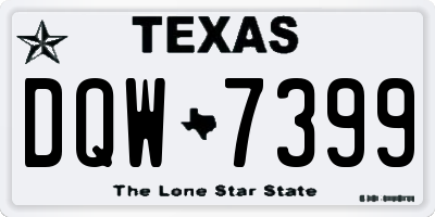 TX license plate DQW7399