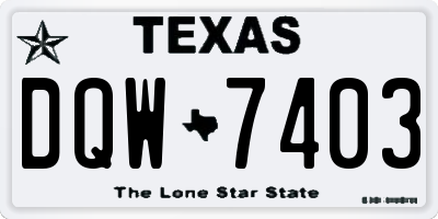 TX license plate DQW7403