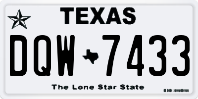 TX license plate DQW7433