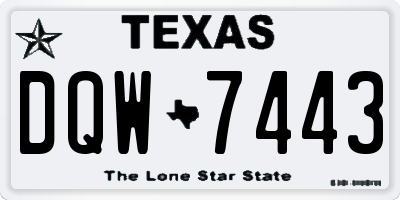 TX license plate DQW7443