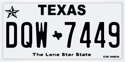 TX license plate DQW7449
