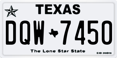 TX license plate DQW7450