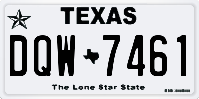 TX license plate DQW7461