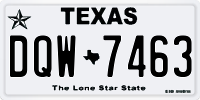 TX license plate DQW7463