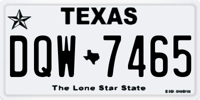 TX license plate DQW7465