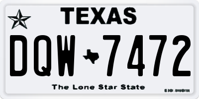 TX license plate DQW7472