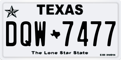 TX license plate DQW7477
