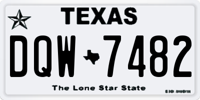 TX license plate DQW7482