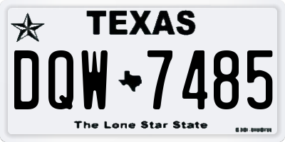 TX license plate DQW7485