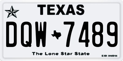 TX license plate DQW7489