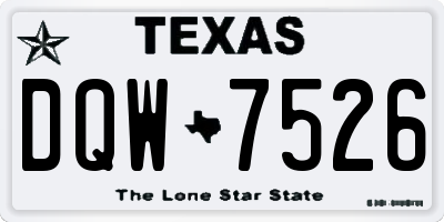 TX license plate DQW7526