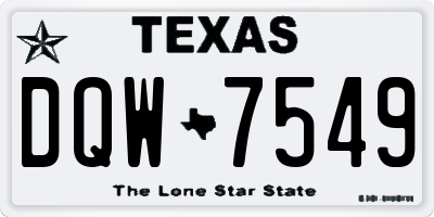 TX license plate DQW7549