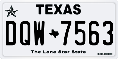 TX license plate DQW7563