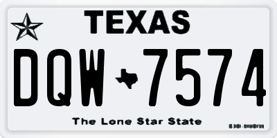 TX license plate DQW7574