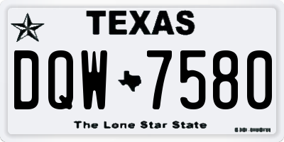 TX license plate DQW7580