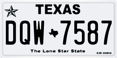 TX license plate DQW7587