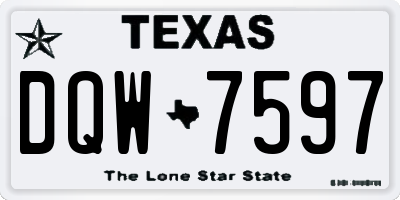 TX license plate DQW7597