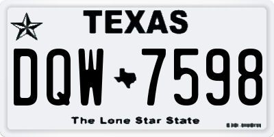 TX license plate DQW7598