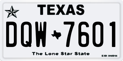 TX license plate DQW7601