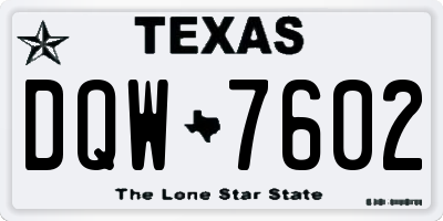 TX license plate DQW7602