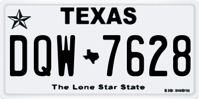 TX license plate DQW7628