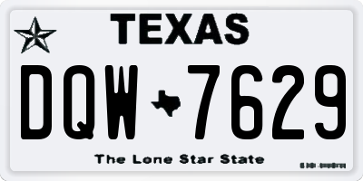 TX license plate DQW7629