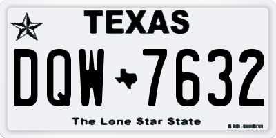 TX license plate DQW7632