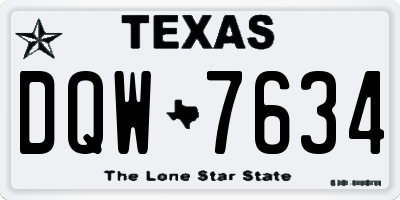 TX license plate DQW7634