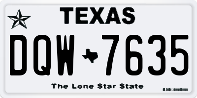 TX license plate DQW7635