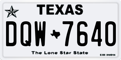 TX license plate DQW7640