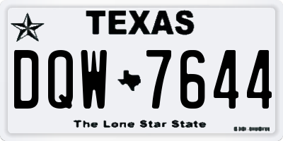TX license plate DQW7644