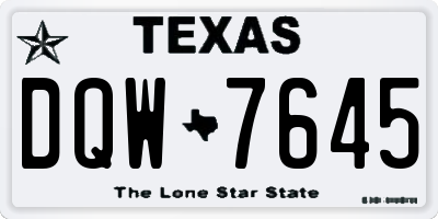 TX license plate DQW7645